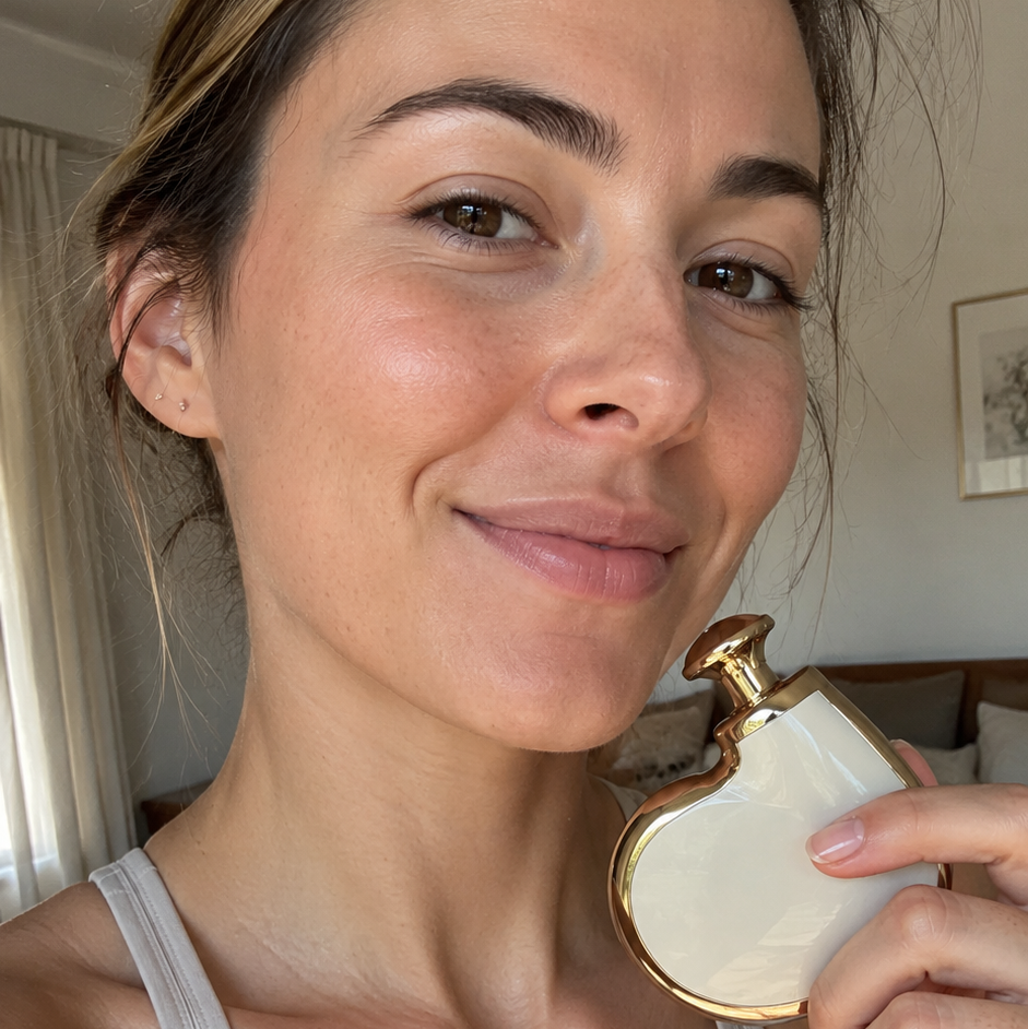 Cliente utilisant le masseur à percussion OLEN chez elle